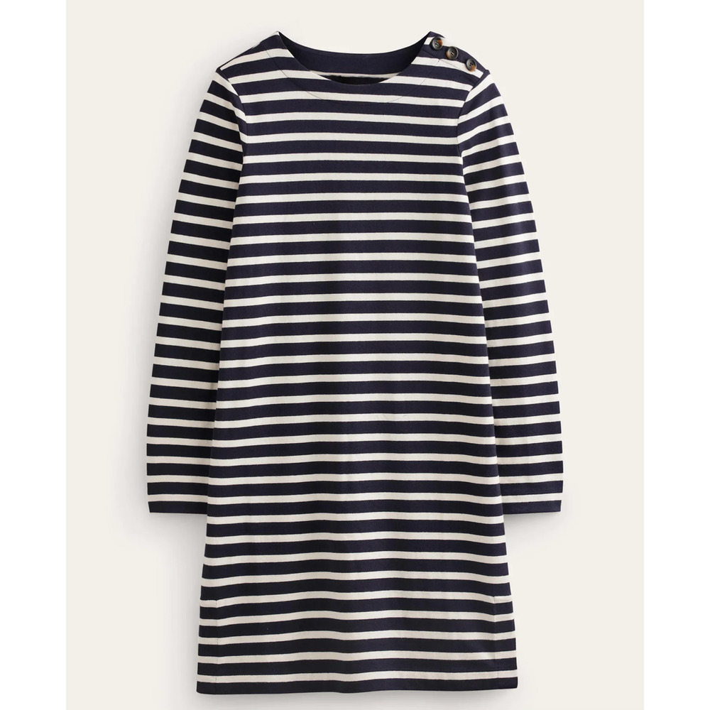 NWT BODEN Sophie Breton Jersey Dress Navy Ivory Stripe 6